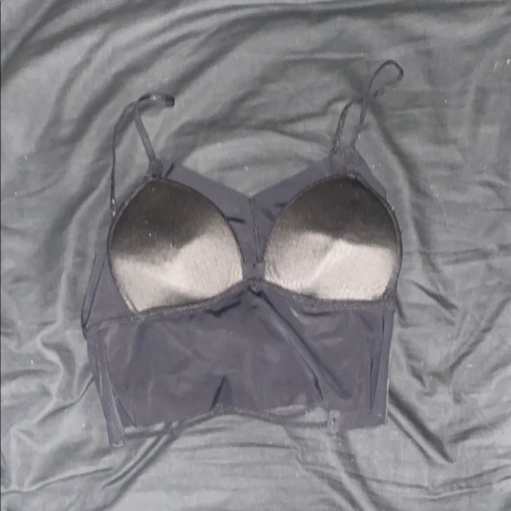 Black Structured Bra with Molded Cups and Adjustable Straps